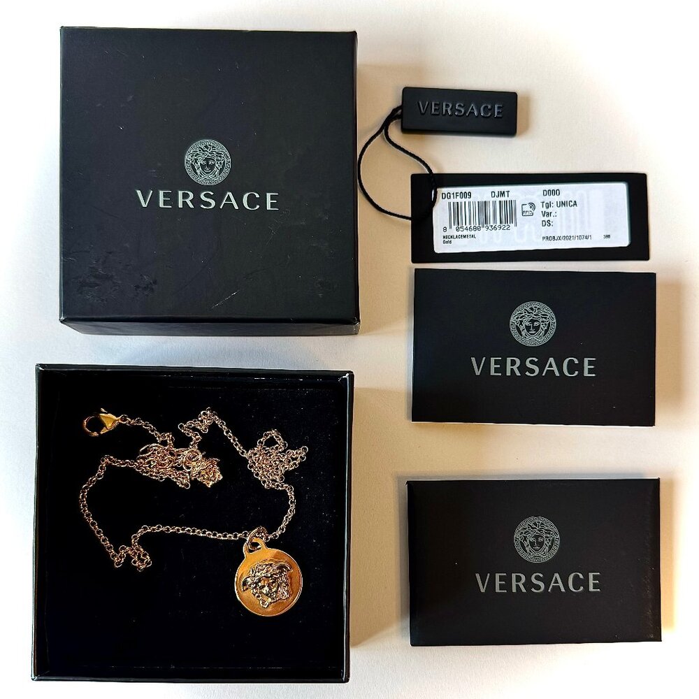 Versace Gold Medusa Pendant – Very Good Condition
